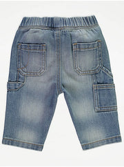 Faded Mid Wash Carpenter Jeans